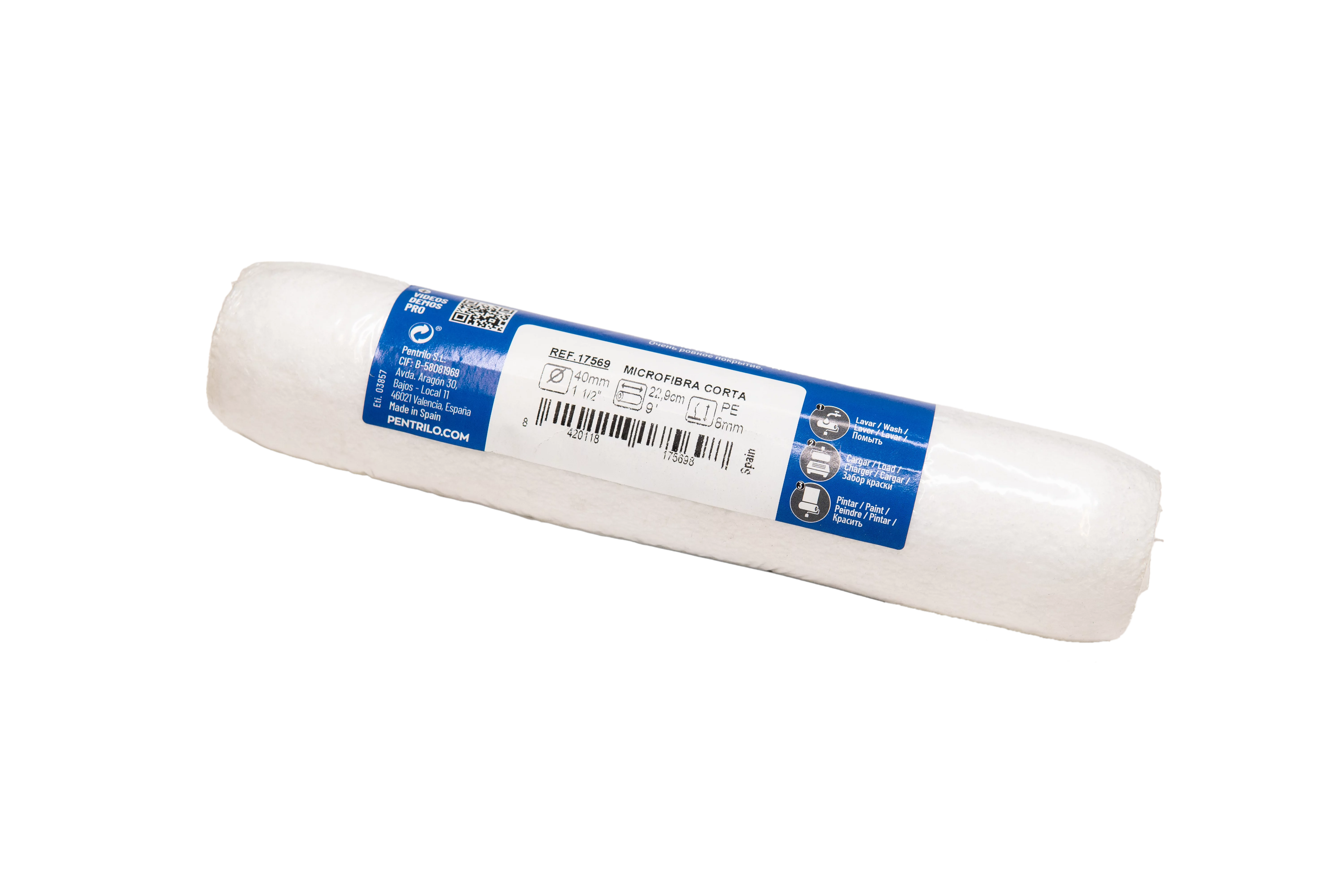 Валик PENTRILO Microfiber, Ecoblock, микрофибра для стен и потолков фото 3