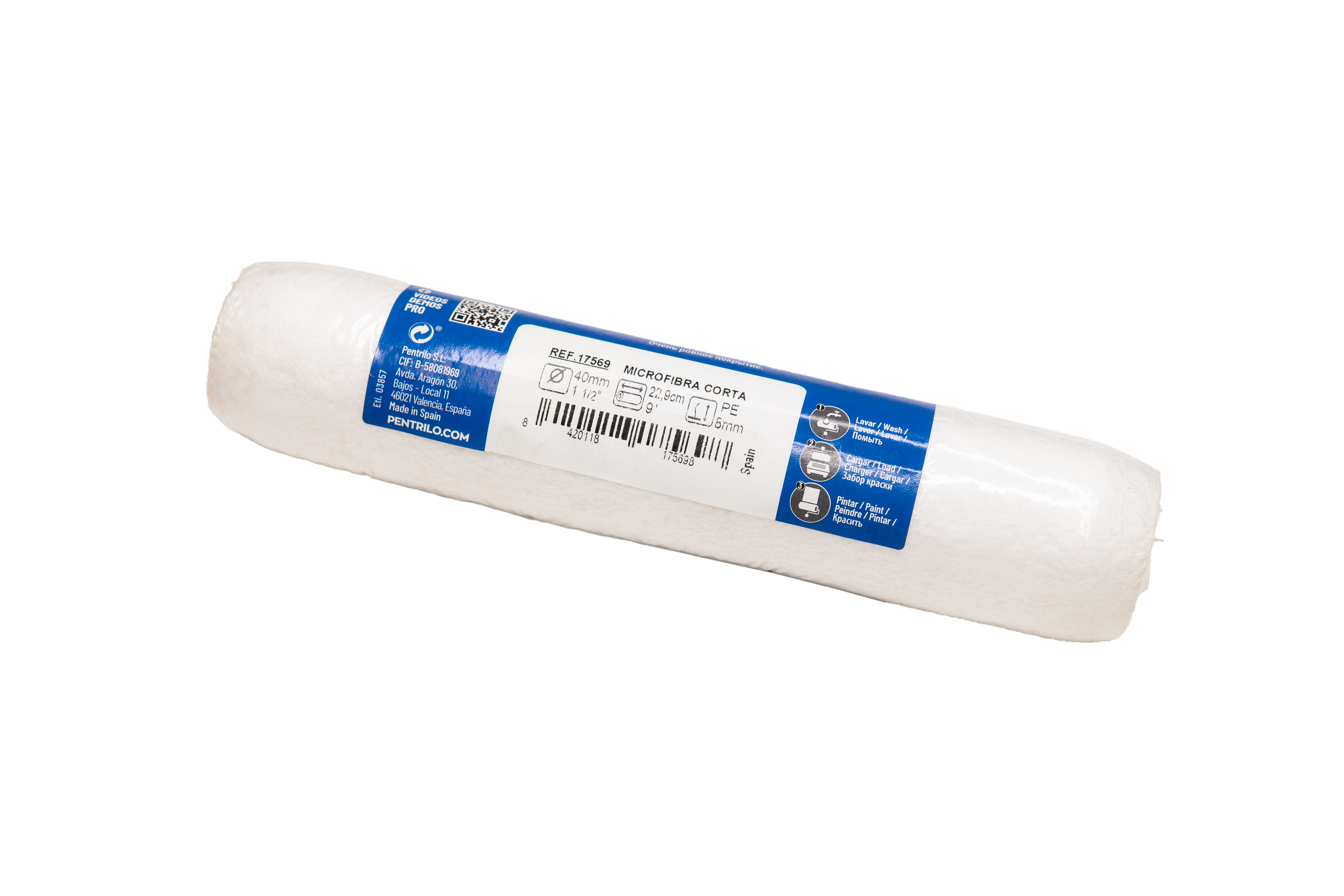 Валик PENTRILO Microfiber, Ecoblock, микрофибра для стен и потолков фото 3